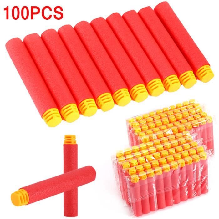 100 Fléchettes Recharge Nerf Yosoo - Balle Mousse Bleue, Compatible N-Strike Elite, 7.2cm