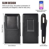 Étui Ceinture Téléphone Holster Homme - Dimensions 20x13x2 Cm - Cuir, Multi-poches - Portable En Sacoche Ou à La Ceinture
