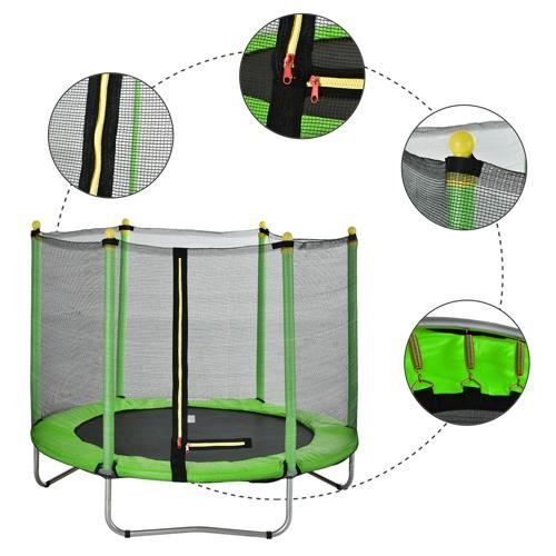 Trampoline avec filet de protection 150 cm jouet enfant sport à domicile en  plein air en sécurité soilde anti-corrosion