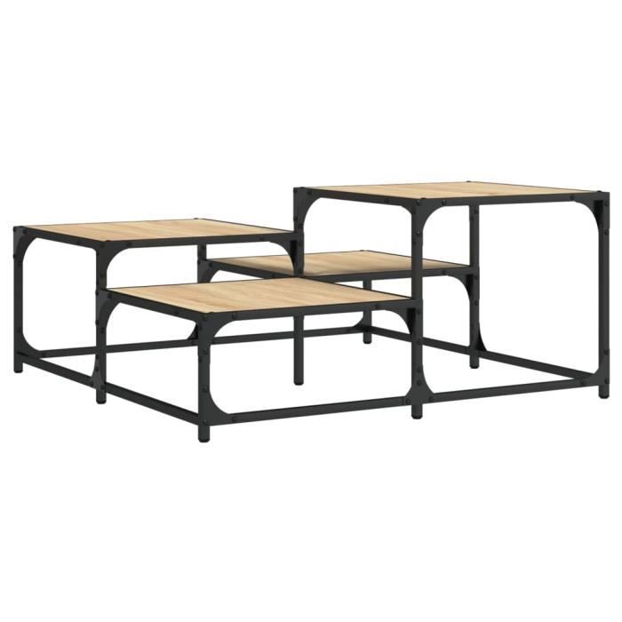 SIB Table basse chêne sonoma 87,5x87,5x40 cm bois d'ingénierie ...
