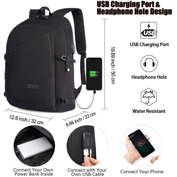 Antivol Cartable Chargeur Sac Dos Antivol Avec C Ble USB M En