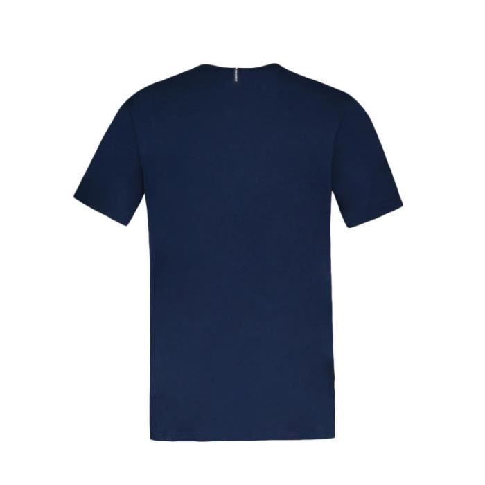 Tee shirt homme Le coq sportif ESSENTIEL Bleu marine Manches courtes Ref. 2310545 DRESS BLUE Bleu marine Cdiscount Pret a Porter
