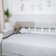 Housse de protection pour tour de lit bébé 70 cm - Protection des bords de lit - rechange pour cadre de lit Gris clair Velour-2