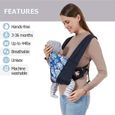 Porte-bébé ,Ventraux Baby Carrier Convertible Écharpe de Portage Sac à dos léger pour Bébés Nouveau-né à Tout-petit 8-44 livres-2