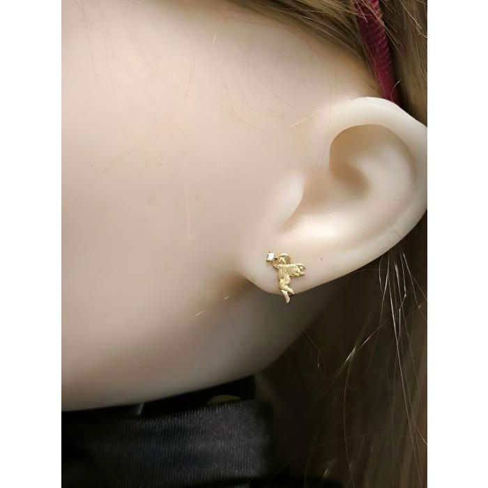 Boucles d'oreilles clips - plaqué or antique lustre boucle d'oreille avec coquille blanche - Benita par Bello London