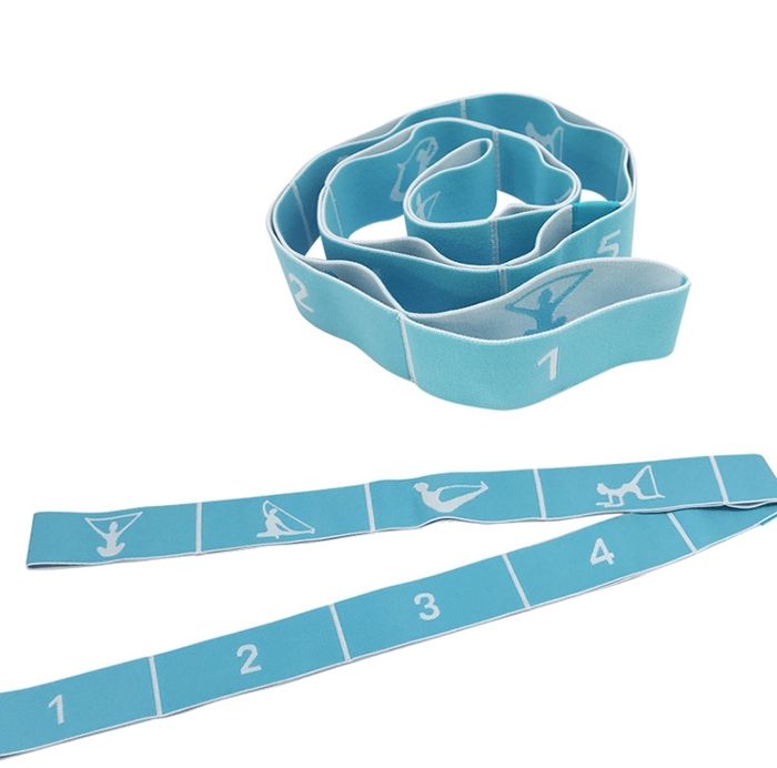 Bandes D'Étirement Élastiques Avec Boucles - 2,45 M, 12 Boucles - Pour Yoga, Pilates, Récupération - Non Élastique - 10