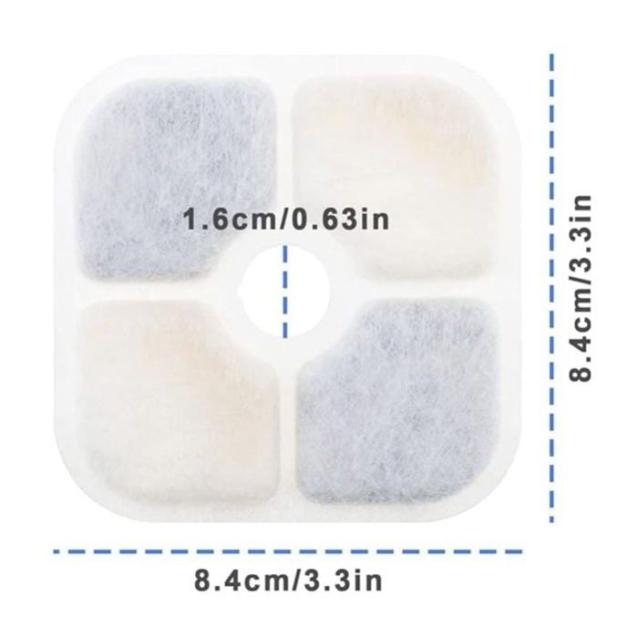 20 PCS Filtre Fontaine Eau Chat, avec 2 Tuyaux pour la Fontaine à Boire