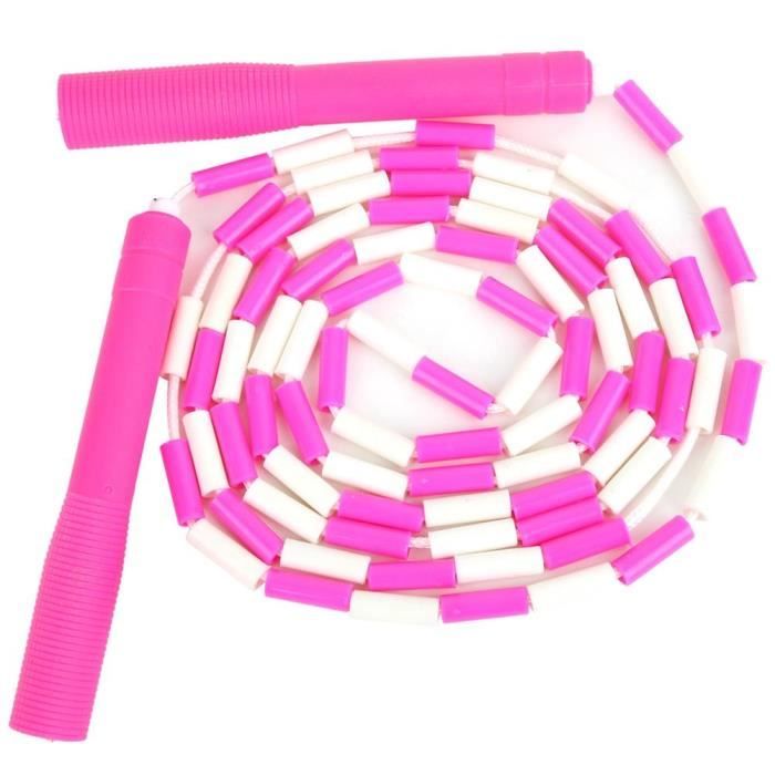 Corde à Sauter Professionnelle PVC 2,8m – Rose, Réglable, Poignées Pivotantes 360° – Fitness HIIT, Boxe, Cardio