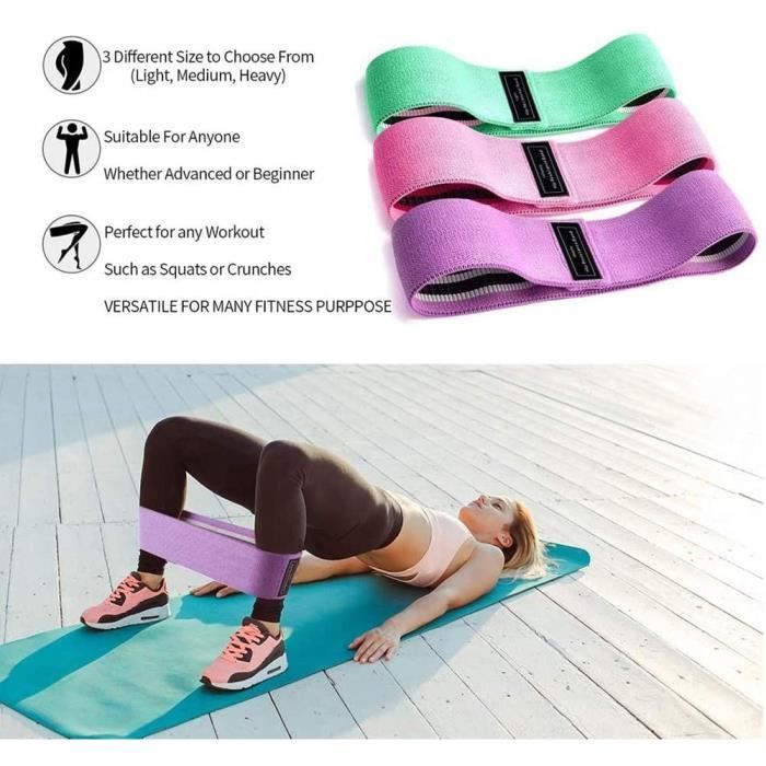 Lot De 3 Bandes élastiques De Résistance KYLOS - 3 Niveaux De Force, Pour Fitness, Pilates, Yoga
