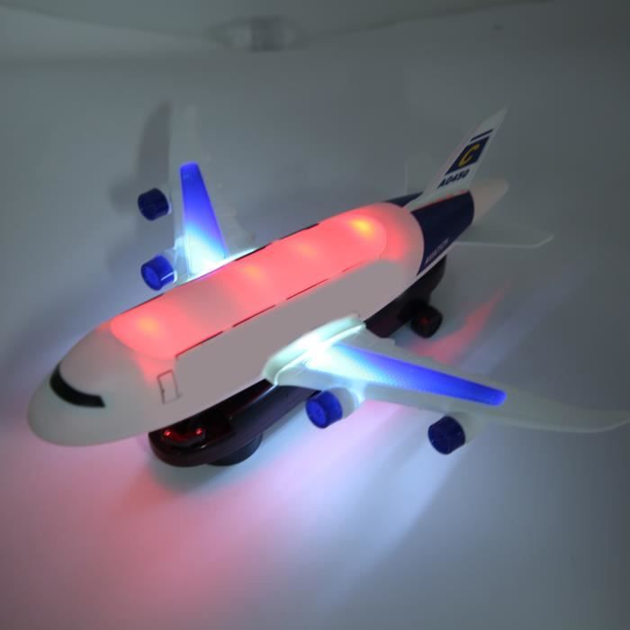 Cadeaux de Noël Flywake Q Modèle de simulation d'avion de passagers mignon  Musique Lumière 360 Rotation Jouet électrique pour enfants Avion jouets pour  enfants jouets pour bébés 