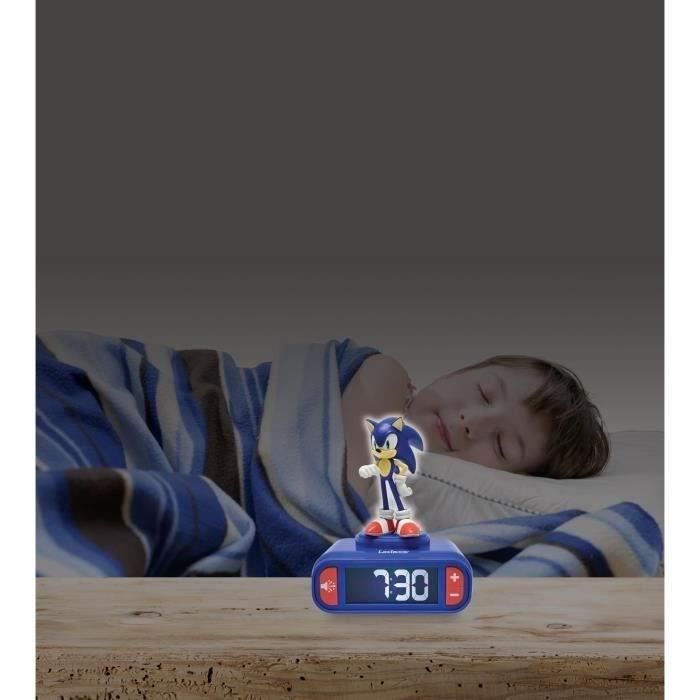 Réveil Veilleuse Sonic The Hedgehog - Écran LCD, 6 Sonneries, Fonction Snooze, Bleu - 5
