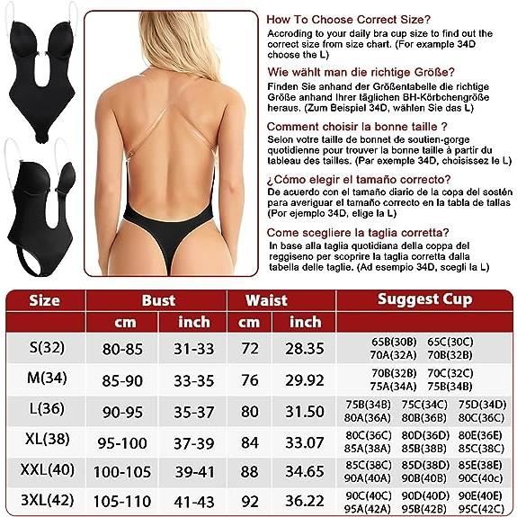 Femme Plunge Backless Body Shaper Bra, Body Dos Nu Invisible