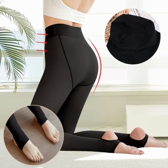 2PCS Collant Chaud Femme Hiver Extensibles Translucide Epais Polaire Opaque  Leggings Taille Haute Thermique en Plein Air 200g (5-20℃ Noir - Cdiscount  Prêt-à-Porter