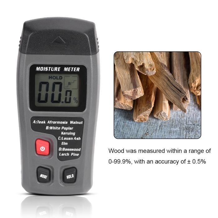 VGEBY testeur d'humidité Capteur d'humidité du bois de prise LCD numérique  détecteur d'humidité capteur hygromètre testeur - Cdiscount Maison