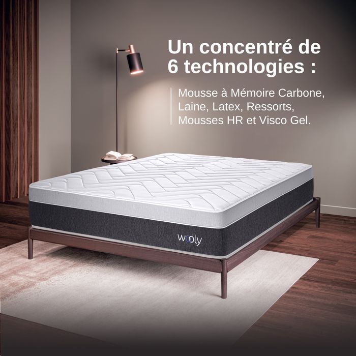 Matelas EMMA® 140 x 190 cm ferme avec mousse adaptative - HELIX