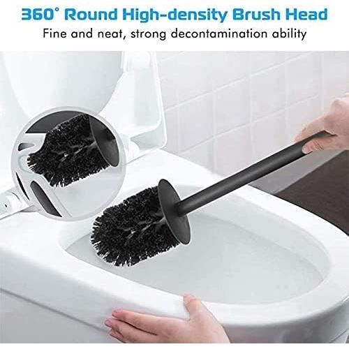 Ikodm - Brosse WC murale en acier inoxydable 304 - Support carré en nickel brossé - Nettoyage