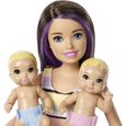 Barbie Famille coffret Chambre des jumeaux, poupee Skipper baby-sitter aux cheveux chatains, 2 figurine d'enfants et accessoi-3
