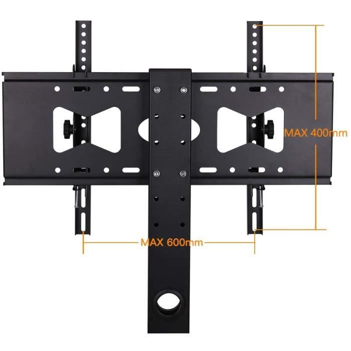Support TV Mobile Sur Roulettes - Pour Écran 32-65 Pouces - Hauteur Réglable 130-160cm - VESA 600x400mm