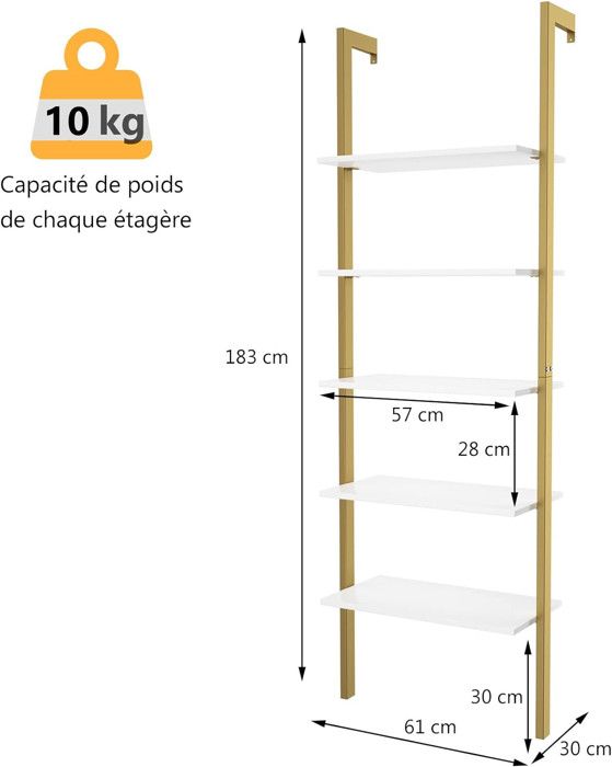 Étagères De Rangement - Brico - 5 Niveaux - Bois Massif - Pin - 250 Kg - Maison