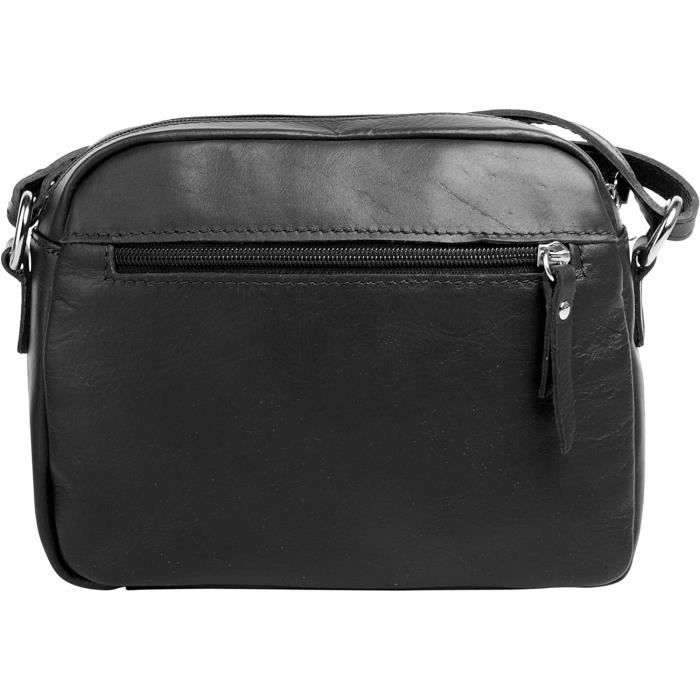 Sac Bandoulière Femme Cuir Noir - Fabriqué En France - Occasion De Qualité