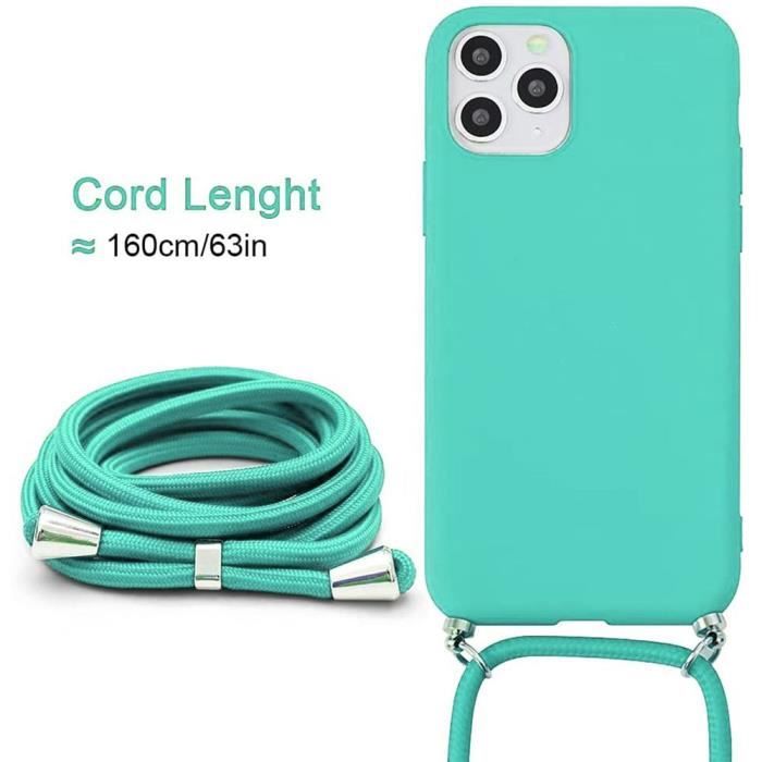 Coque Cordon réglable 160cm silicone liquide compatible iPhone 11