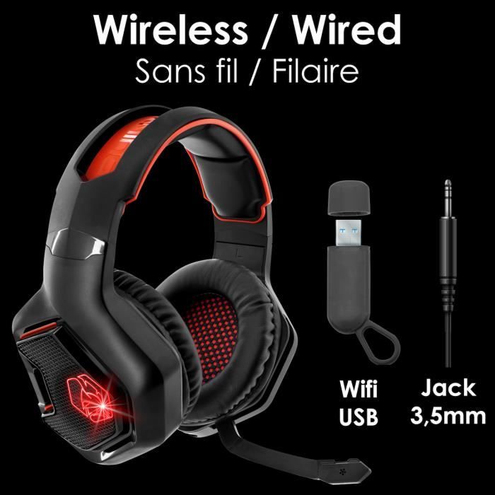 EMPIRE GAMING - WarCry P-W2 Casque Gamer RGB sans Fil WiFi avec