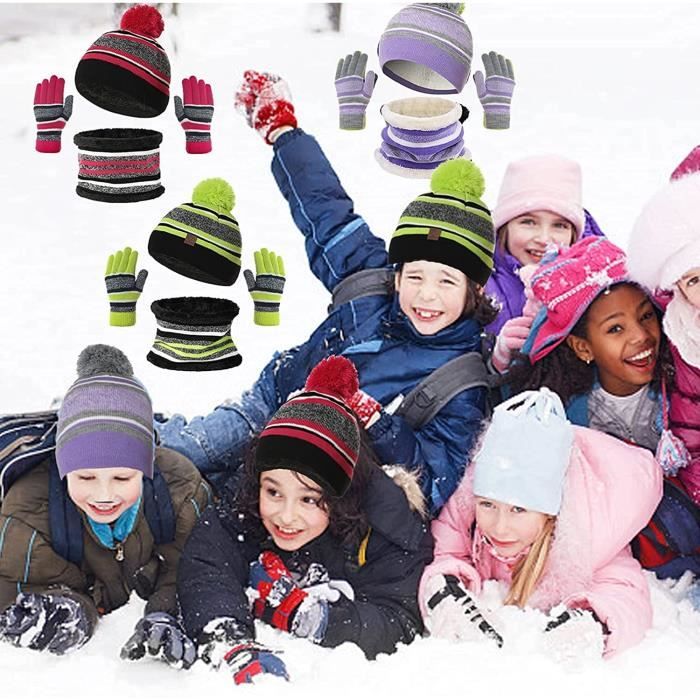 Bonnet d'hiver pour enfant - Chaud et doux - Polaire thermique - Bonnet  d'hiver - Bonnet de ski - Bonnet en polaire - Cache-oreilles - Pour enfant  de 2 à 6 ans