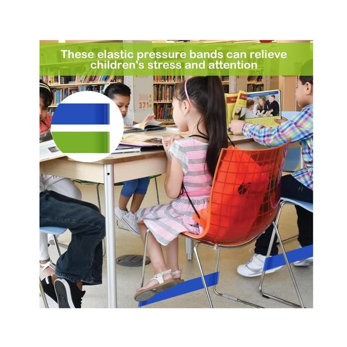 6 Bandes élastiques De Chaise Pour Enfants TDAH – TPE, 30x5 Cm, Réglables, Pour Bouger En Restant Assis
