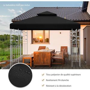 Herrselsam Toit de rechange pour tonnelle 3 x 3 m - Beige - Double toit Herrselsam Toit de rechange pour tonnelle 3 x 3 m - Beige - Double toit