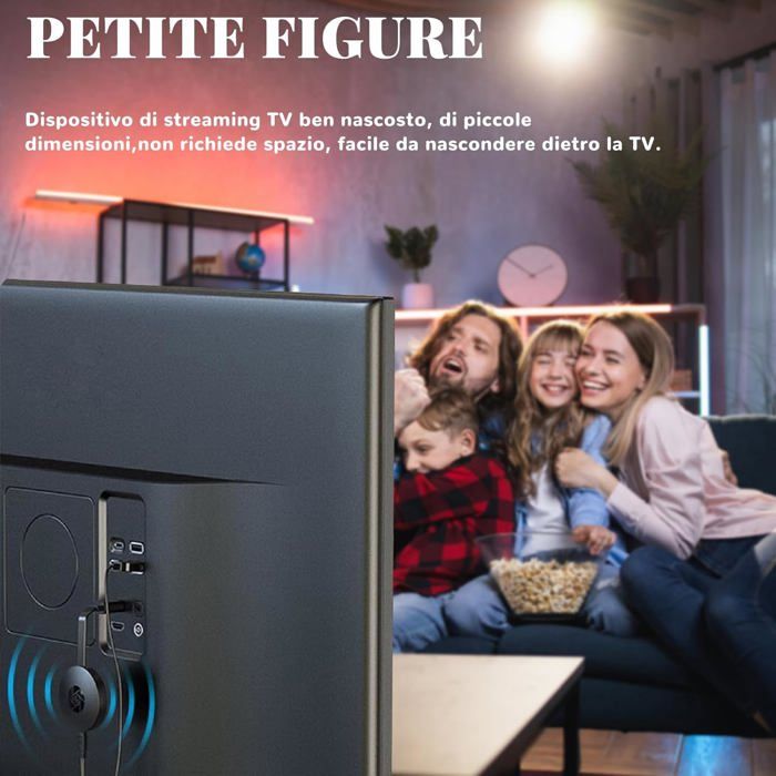 Dongle d'affichage WiFi sans fil 1080P, adaptateur vidéo Airplay DLNA, miroir d'écran, partage pour iPhone iOS Android téléphone vers TV
