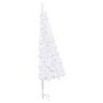 (329170) Sapin de Noël artificiel d'angle Blanc 210 cm PVC SWT-0