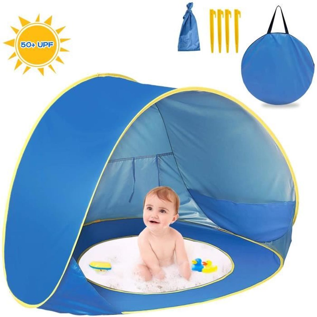 Tente De Plage Et Piscine Pour Enfants Bebe Tente De Plage Automatique Portable En Tissu Avec Protection Uv 50 Cdiscount Jeux Jouets