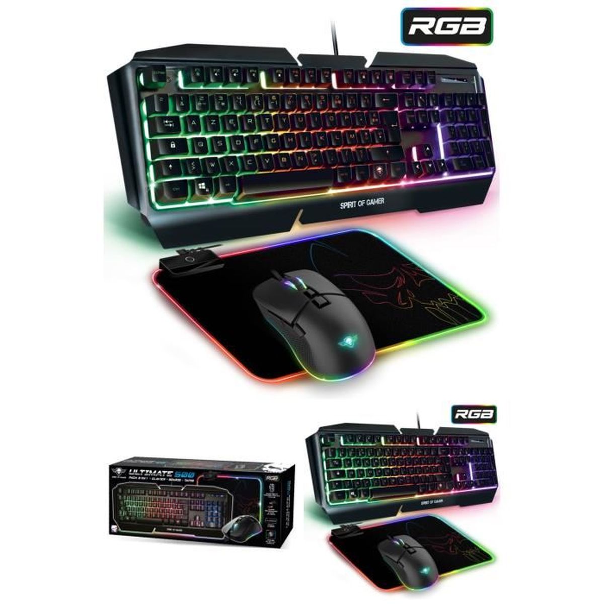 Pack Gamer Clavier, Souris Et Tapis - Spirit Of Gamer MK5 Ultimate Series