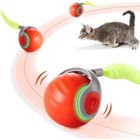 HK1RBOX Jouets pour chat balle mobile avec queue en plumes balle interactive rechargeable pour lexercice des chats multicolore-Deux modes