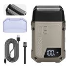 1...LIKE NO OTHER Rasoir électrique à grille pour homme, 2 vitesses réglables, IPX6 étanche, avec écran LED pour le visage,la barbe et la tête (gris)