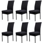 POPSPO Lot de 6 Housses de chaises - Noir