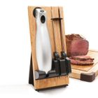 Couteau électrique sans fil FISHTEC Easy Cut Plus - 2 lames inox - Support bois - Batterie rechargeable - Cuisine, viande
