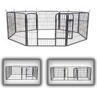Parc Enclos pour Chiens Métal pour Chiots Animaux Grillage Rongeur Petit Avec Porte 8 Panneaux - zoomundo