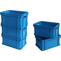 5x Mini caisse rangement plastique Bleu ARTECSIS - 11L - 35x24x18cm - Bac plastique - Rangement Bureau Buanderie Cuisine