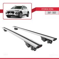 Compatible avec Hyundai Kona 2017-2022 HOOK Barres de Toit Railing Porte-Bagages de voiture Avec verrouillable Alu - GRIS