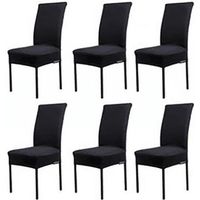 Lot de 6 Housses de chaises - Noir
