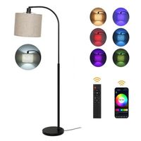 Lampadaire, lampadaire salon, avec Télécommande RGB, Téléphone Portable Bluetooth Dimmable（Ampoule Incluse）