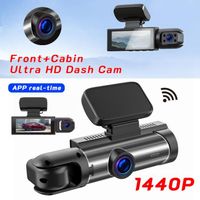 Caméra de Voiture 1440P avant + cabine dual dashcam avec 3.16" Écran, Vision nocturne, Capteur G