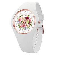 ICE-Watch -   - Ice Flower White Bouquet - Montre Blanche pour Femme avec Bracelet en Silicone - 017575 (Small)