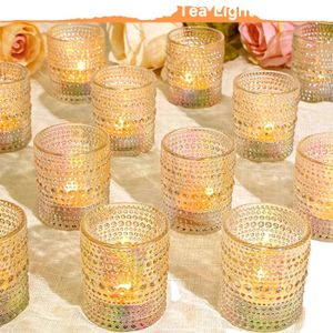 12 Photophores En Verre Transparent - Pour Bougies Chauffe-Plat - Décoration Table Mariage Ou Anniversaire