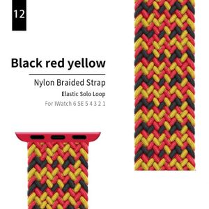 BRACELET MONTRE CONNEC. couleur Noir rouge jaune taille S Bracelet tressé 