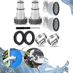 Accessoire Piscine Kit 6 Pièces - 2 Raccords 38mm + 4 Colliers Acier Inox - Amapool Raccord Tuyau Piscine