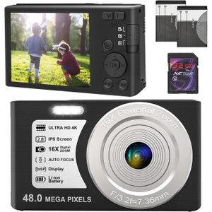 Appareil Photo Numérique Appareil Photo Numérique Compact 2.7K Full HD 48 Mega Pixels Appareil Photo avec Écran de 3 Pouces 