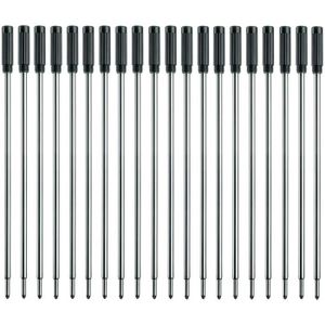 Lot de 100 recharges de stylo à bille neutre 0,5 mm Noir et bleu Pointe en acier inoxydable universelle remplaçable Noir