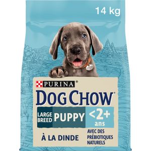 CROQUETTES DOG CHOW Chien Puppy Large Breed avec de la Dinde - 14 KG - Croquettes pour chiot